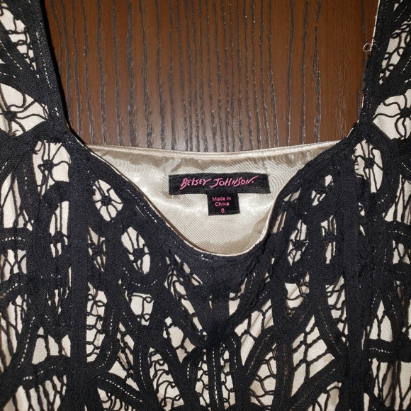 * Betsey Johnson Black Crochet Lace Dress - Picture 2 of 3
